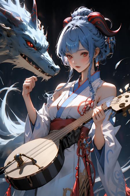 09690-27198024-ganyu _(genshin impact_), pipa _(instrument_), red demon horn, blue hair, white hanfu, masterpiece, best quality,.png